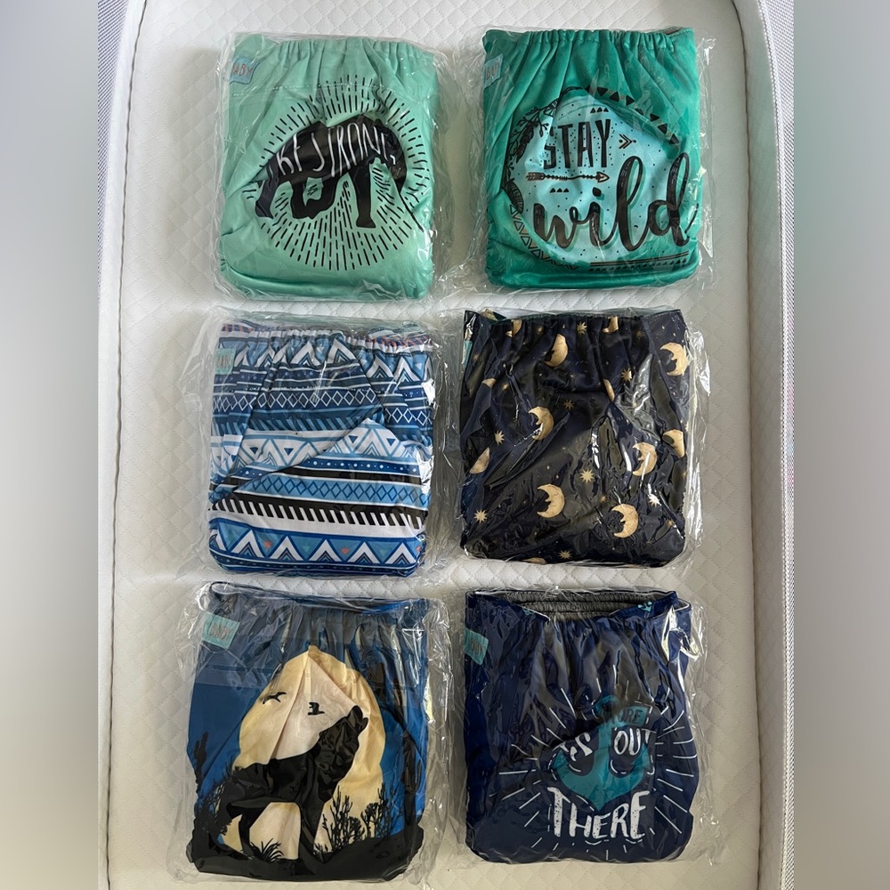 ALVABABY 6 pack of Reusable Diapers & 12 inserts - Brand new in packaging